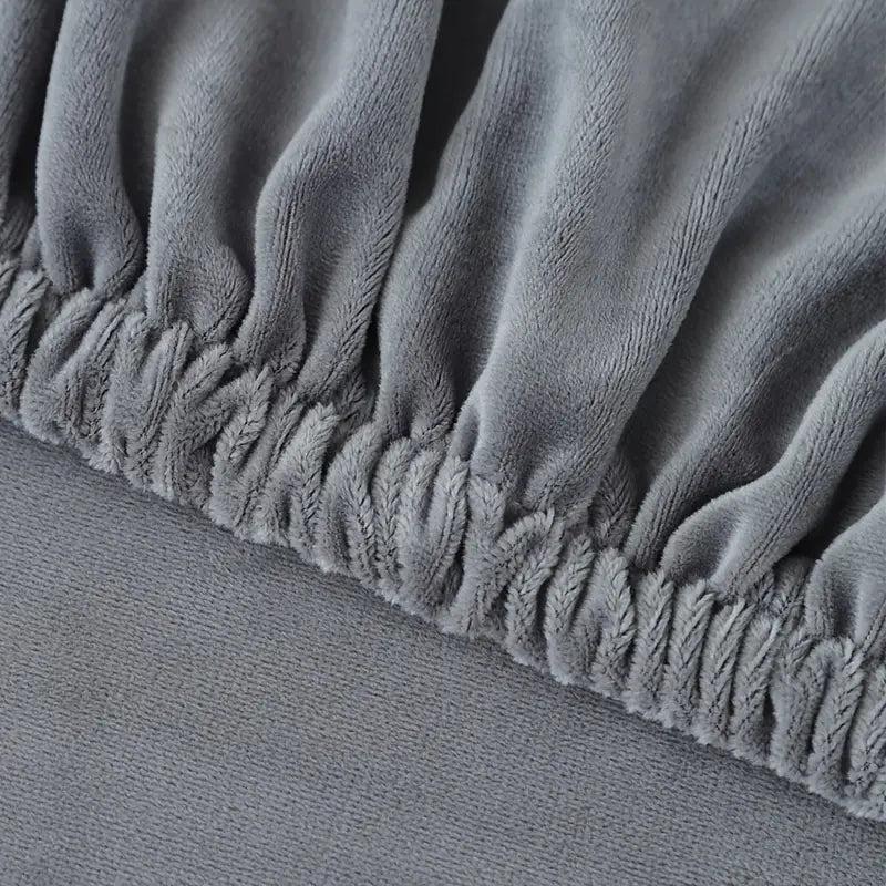 Gray Velvet Stretch Sofa Cushion Cover