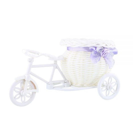 Rattan Crafted Decor Bicycle Basket