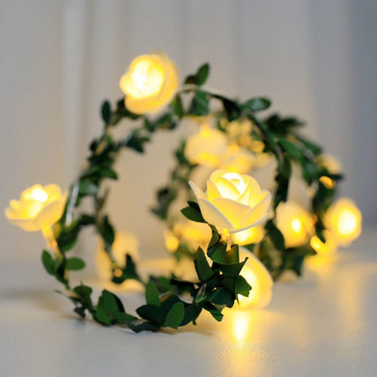 Enchanted Rose Rattan LED Strings
