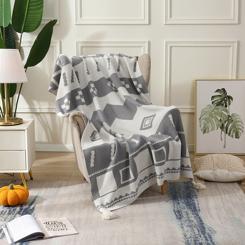 Nordic Heritage Knit Throw Blanket