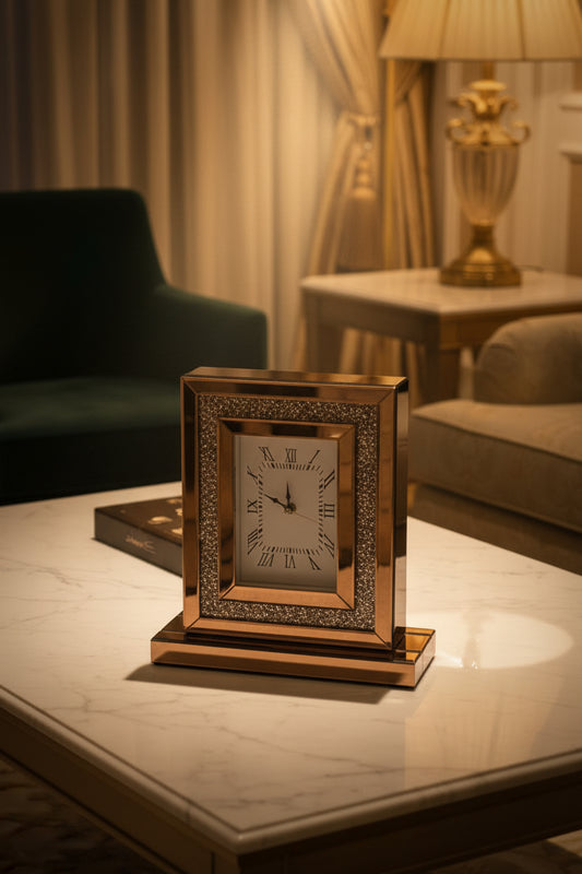 Elegant Mantel Glass Clock