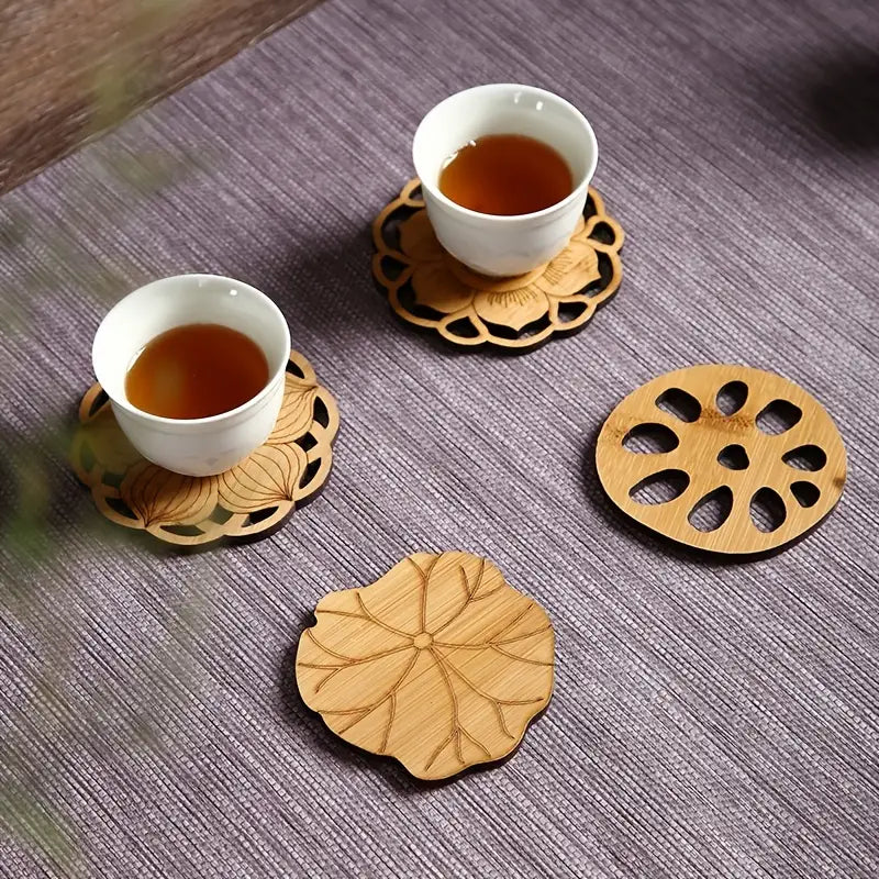 Bamboo Lotus Tea Coasters