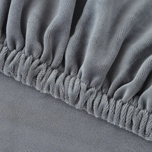 Gray Velvet Stretch Sofa Cushion Cover