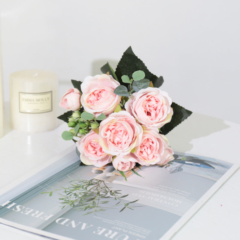 Silk 5-Rose Wedding Bouquet