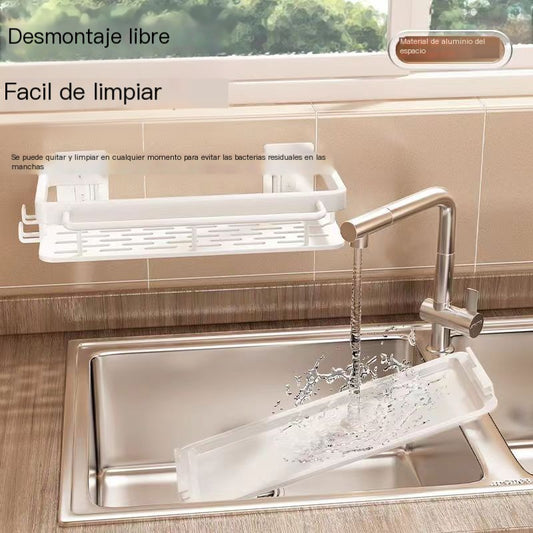 Wall-Mounted Rag Storage with Drain