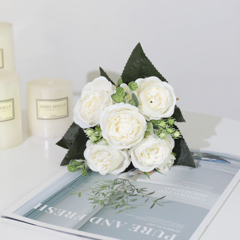 Silk 5-Rose Wedding Bouquet
