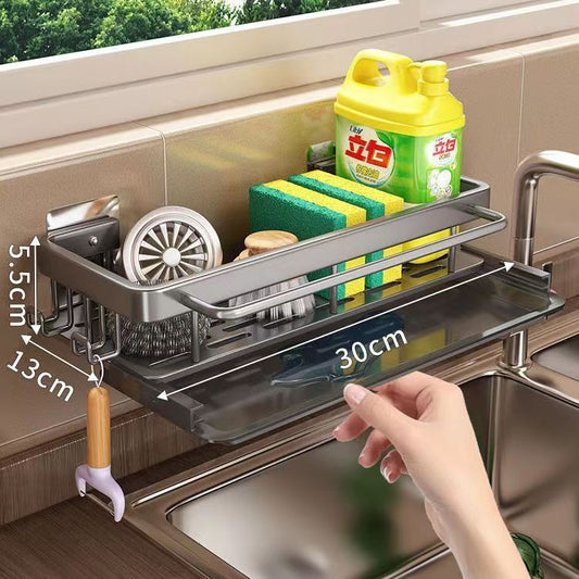 Wall-Mounted Rag Storage with Drain