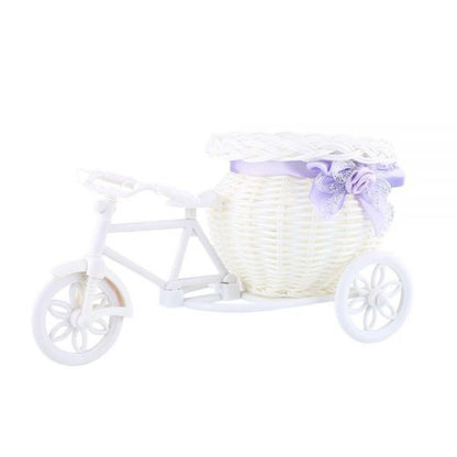Rattan Crafted Decor Bicycle Basket