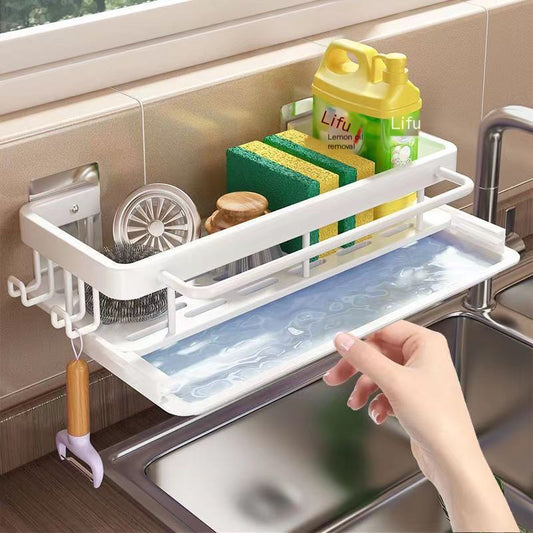 Wall-Mounted Rag Storage with Drain