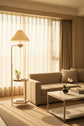 Elegant Cream Floor Lamp with Charging Station
