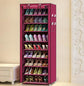 Stacked Shoe Organizer with Fabric Shelves