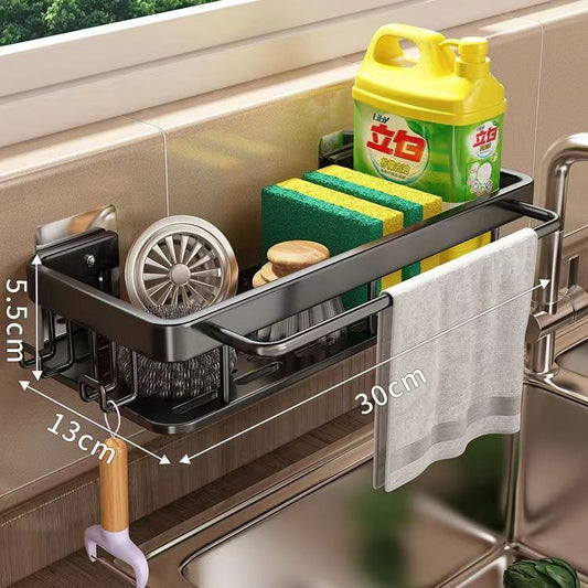 Wall-Mounted Rag Storage with Drain