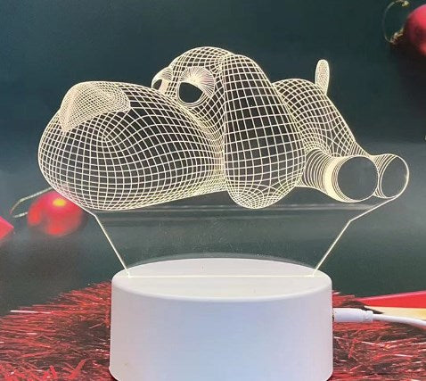 3D Magic Night Lamp - Baymax & Bear with Remote
