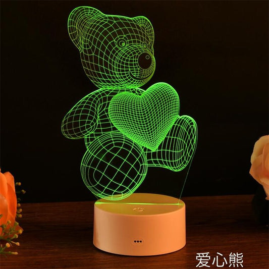 3D Magic Night Lamp - Baymax & Bear with Remote