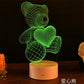 3D Magic Night Lamp - Baymax & Bear with Remote