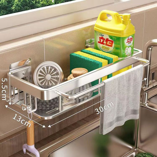 Wall-Mounted Rag Storage with Drain