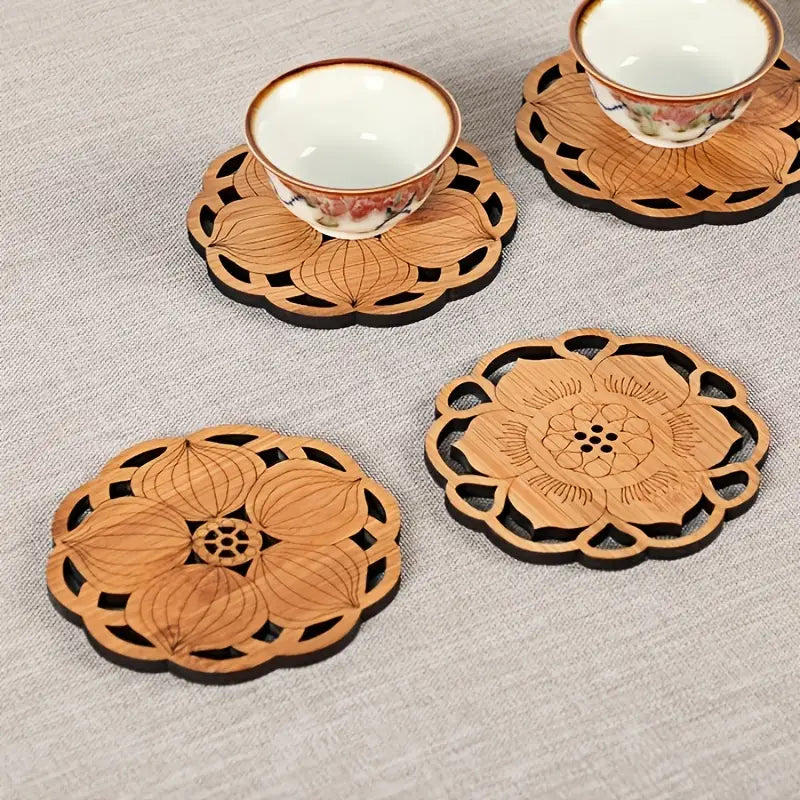 Bamboo Lotus Tea Coasters