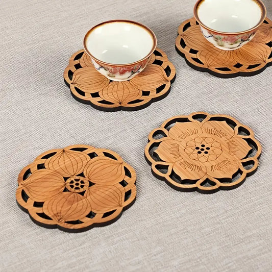 Bamboo Lotus Tea Coasters