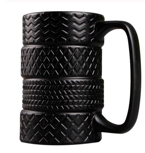 Sleek Tire-Inspired Office Mug