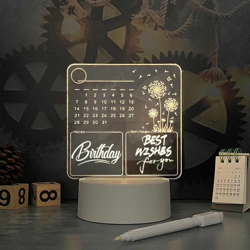 LED Acrylic Calendar Memo Board