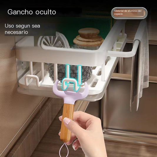 Wall-Mounted Rag Storage with Drain