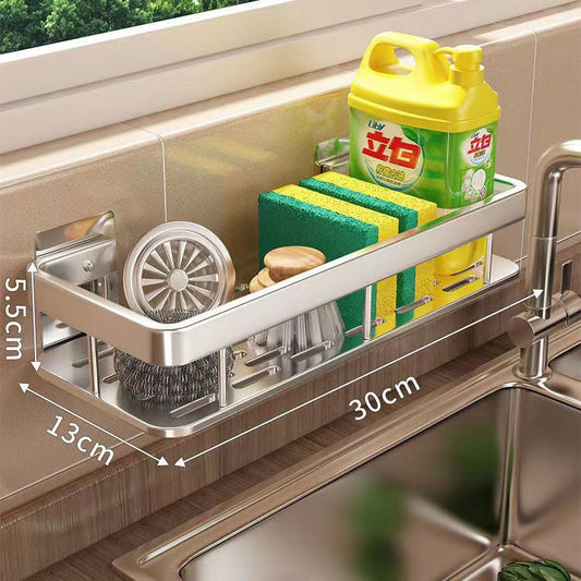 Wall-Mounted Rag Storage with Drain