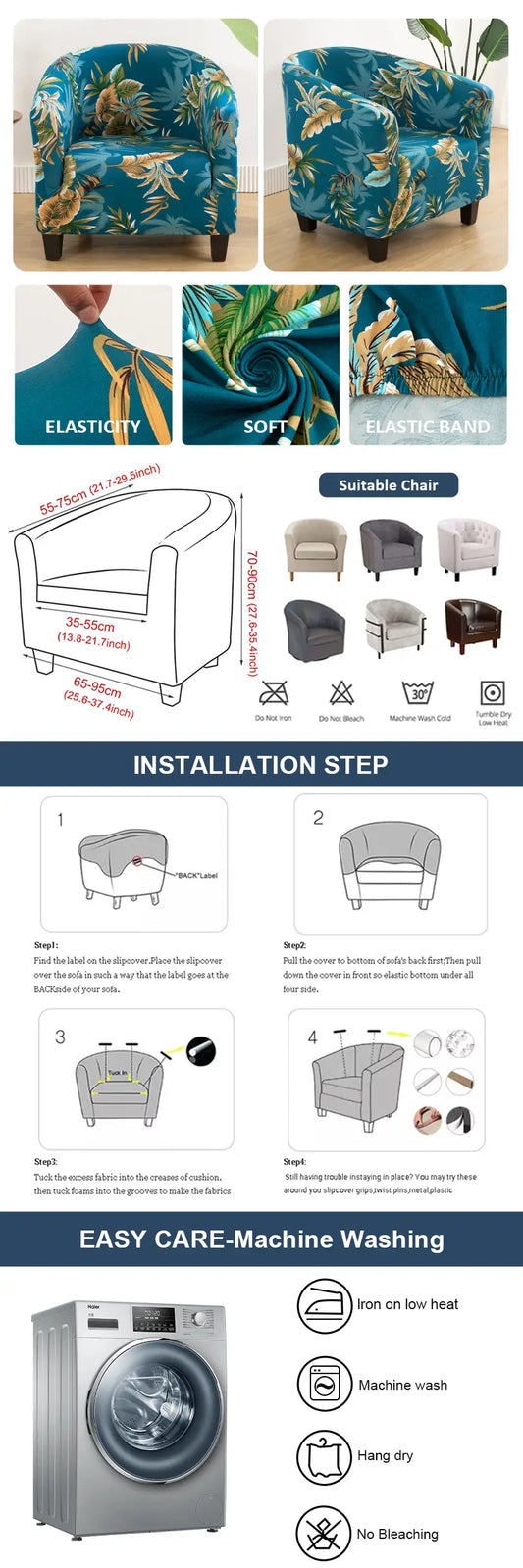 Stylish Living Room Chair Slipcover