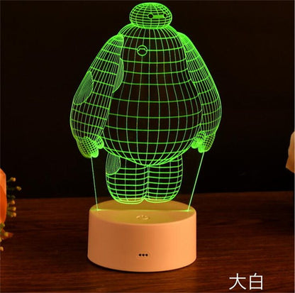 3D Magic Night Lamp - Baymax & Bear with Remote