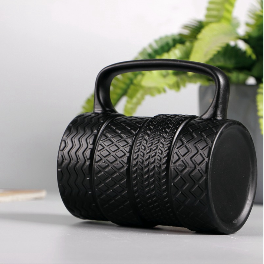 Sleek Tire-Inspired Office Mug