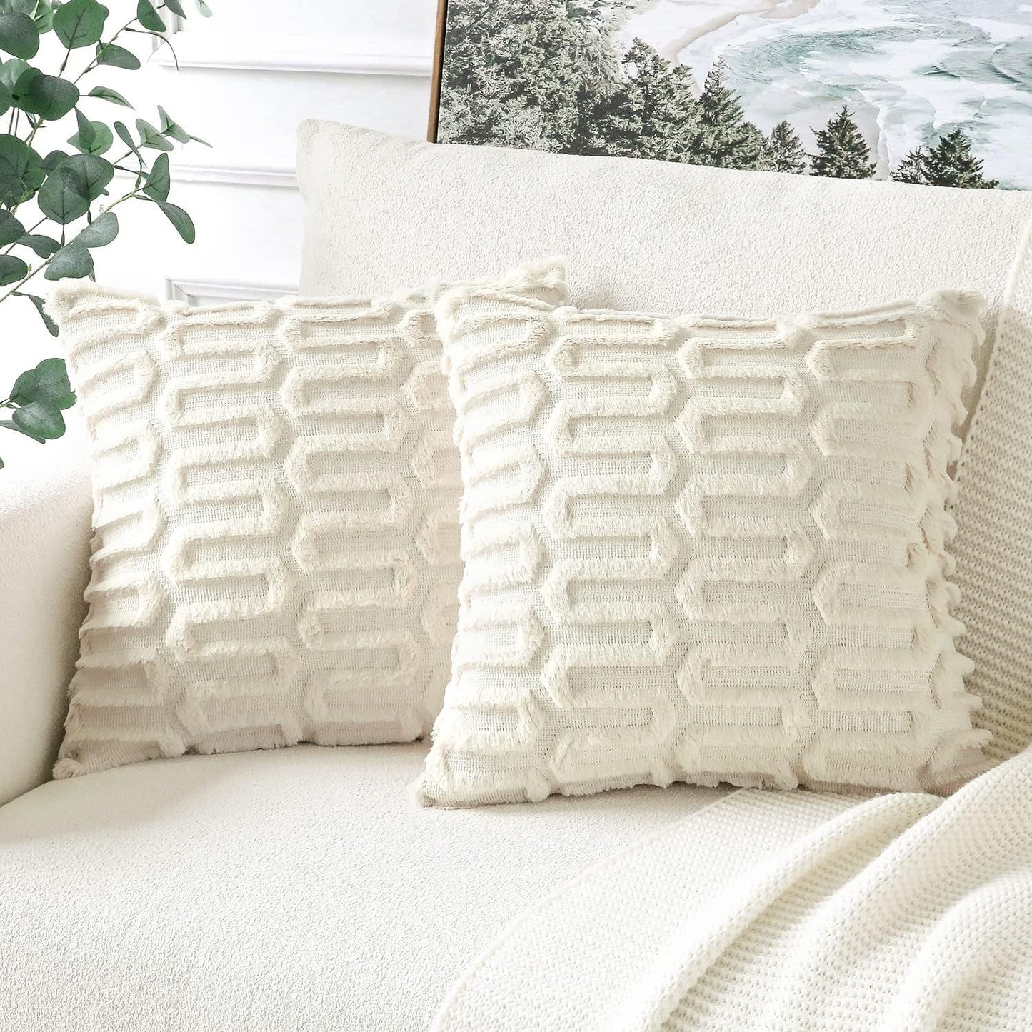 Modern Geometric Plush Pillowcase