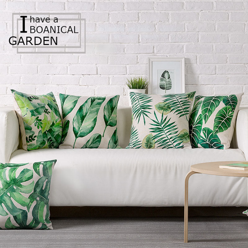 Green Tropics Cushion Cover