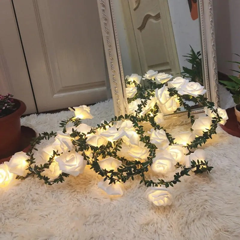 Enchanted Rose Rattan LED Strings