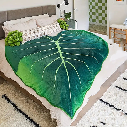 Cozy Leaf Flannel Blanket