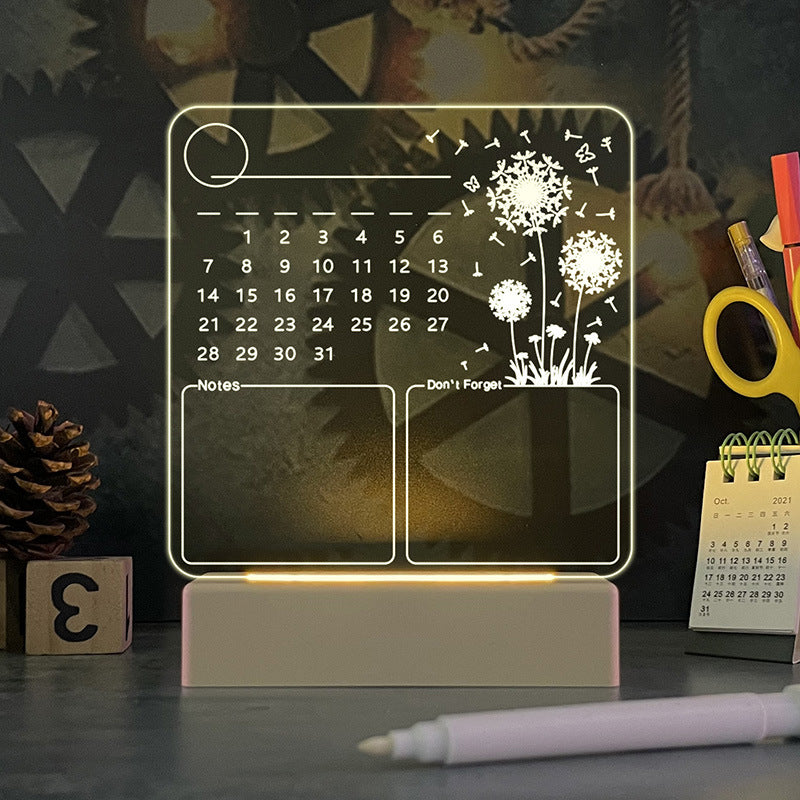 LED Acrylic Calendar Memo Board