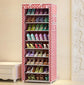 Stacked Shoe Organizer with Fabric Shelves