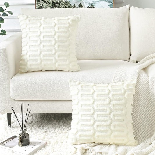 Modern Geometric Plush Pillowcase