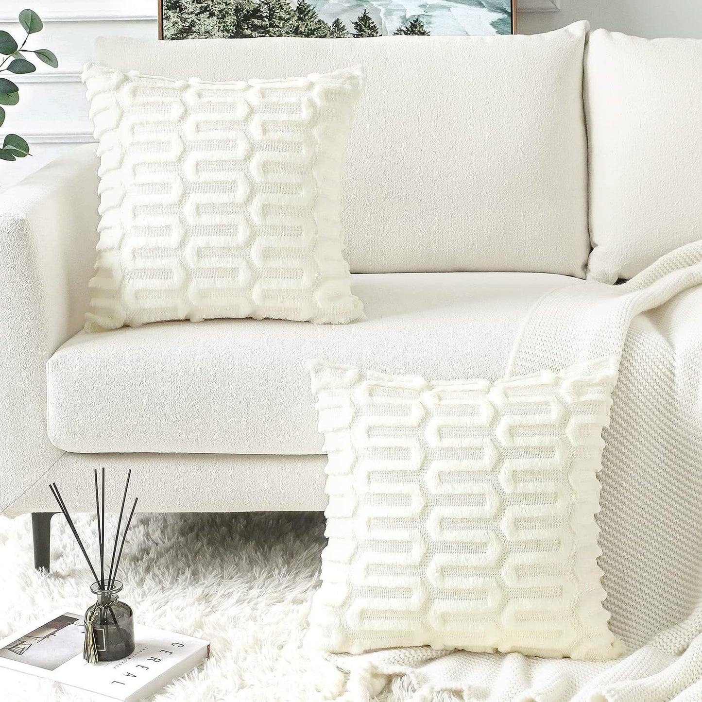 Modern Geometric Plush Pillowcase