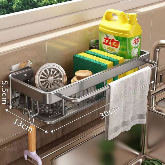 Wall-Mounted Rag Storage with Drain