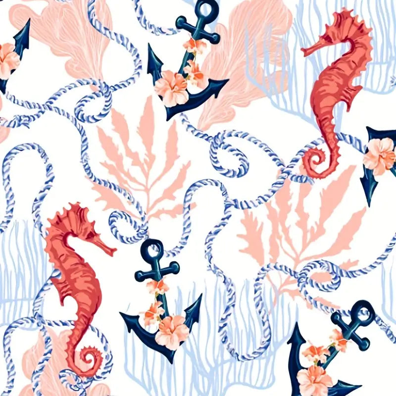 Seahorse Anchor Oversized Microfiber Towel