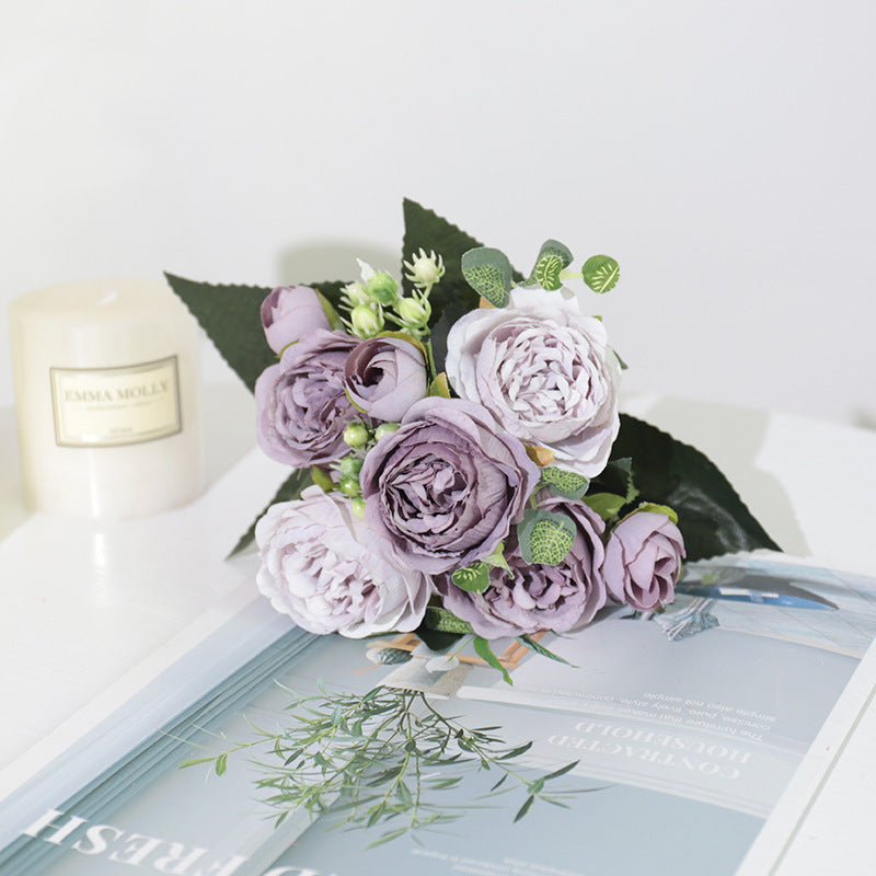 Silk 5-Rose Wedding Bouquet