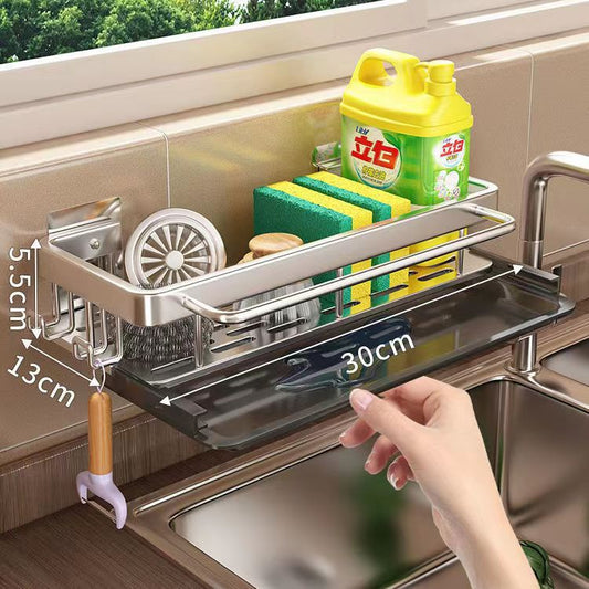 Wall-Mounted Rag Storage with Drain