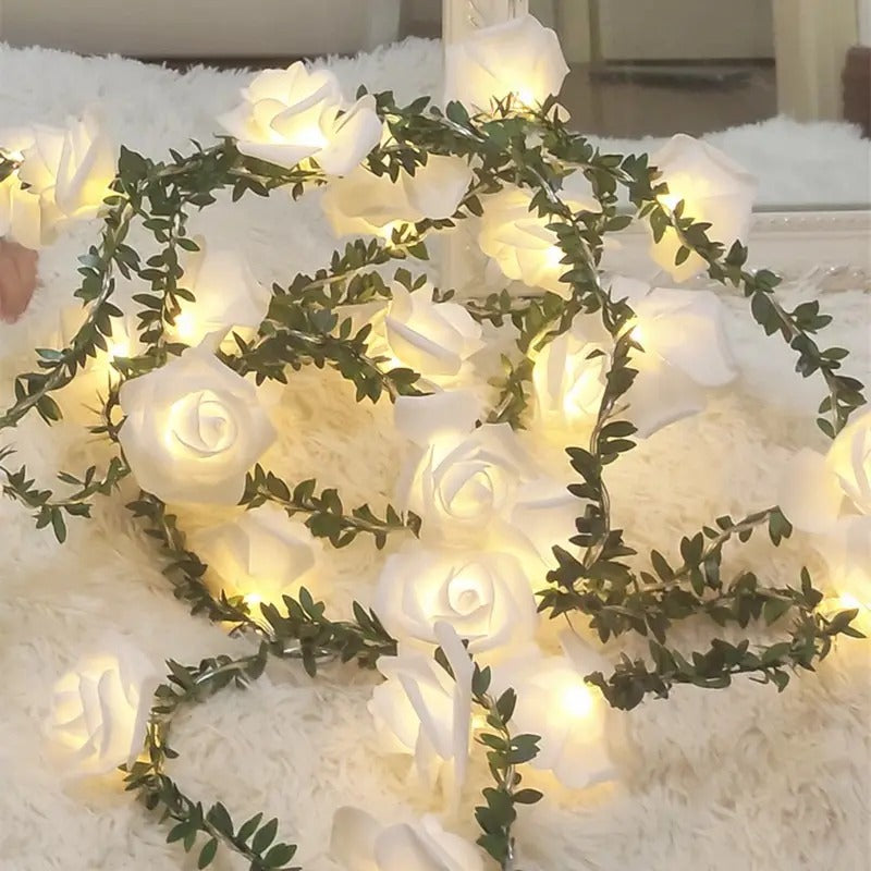 Enchanted Rose Rattan LED Strings