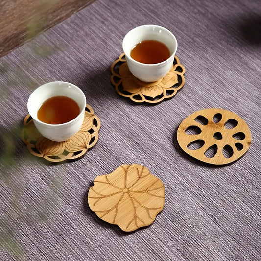 Bamboo Lotus Tea Coasters