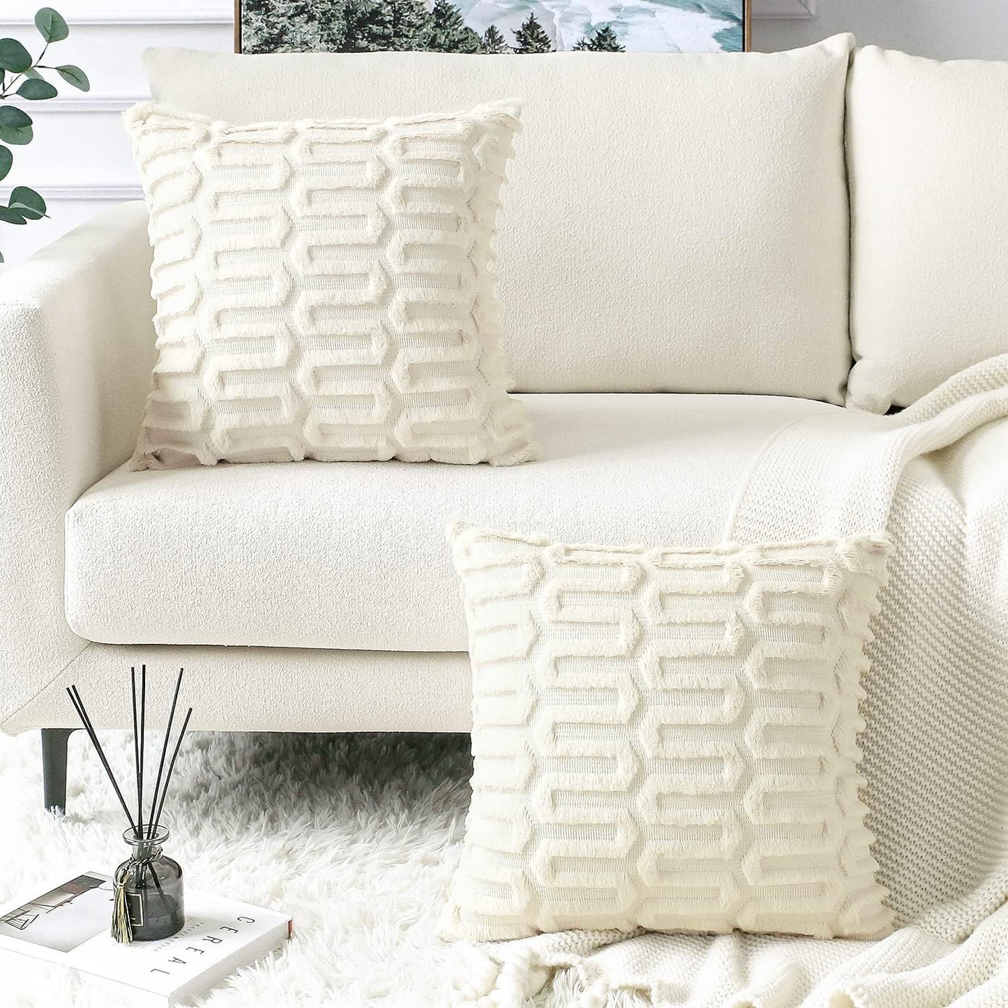 Modern Geometric Plush Pillowcase