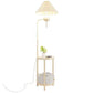 Elegant Cream Floor Lamp with Charging Station