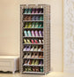 Stacked Shoe Organizer with Fabric Shelves