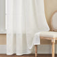 Leaf Pattern Sheer White Curtains