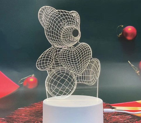 3D Magic Night Lamp - Baymax & Bear with Remote