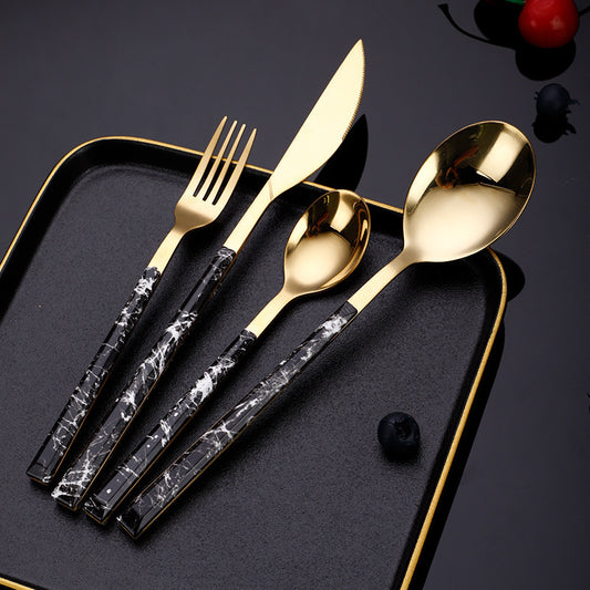 Elegant Plastic Handle Cutlery Set