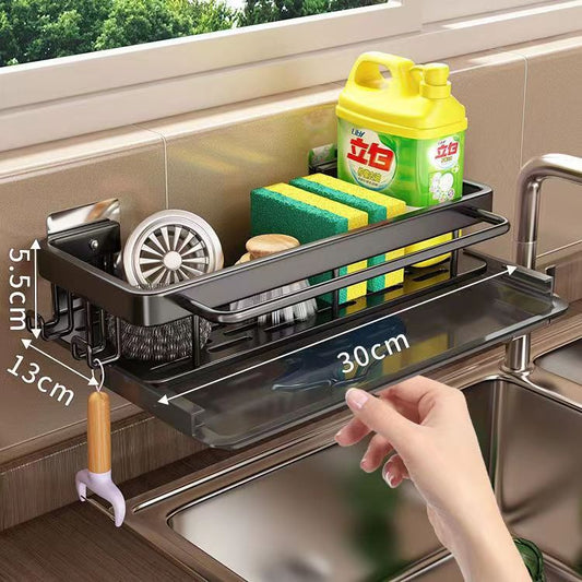 Wall-Mounted Rag Storage with Drain